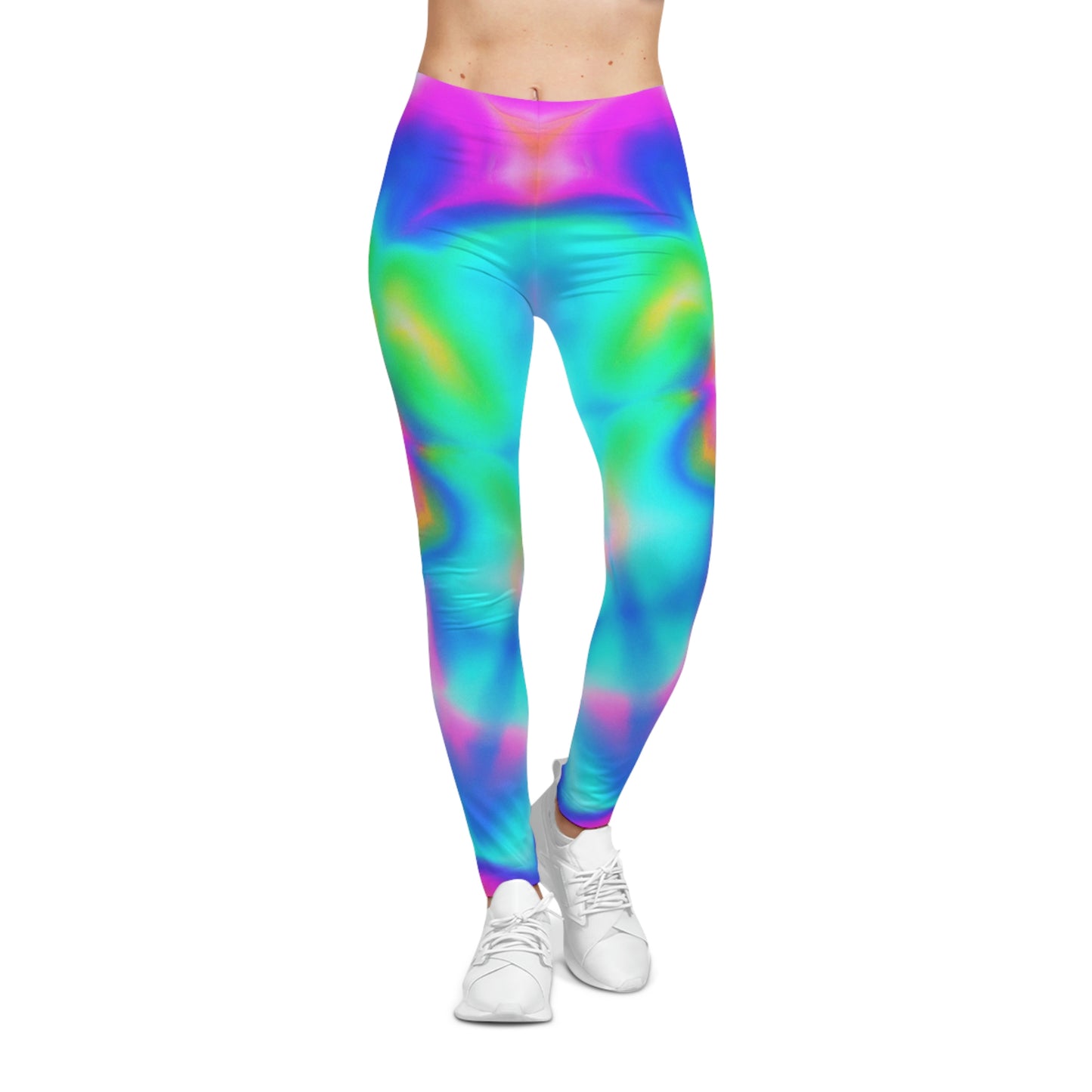 Hyperwave Tie-Dye 1 Yoga Pants - AI Art - Women's Casual Leggings