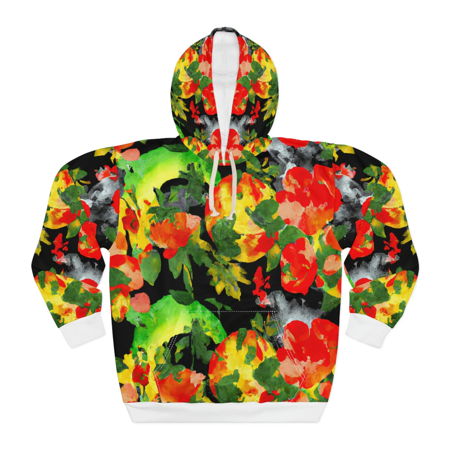 Peach Tree Watercolor - AI Art - Pullover Hoodie