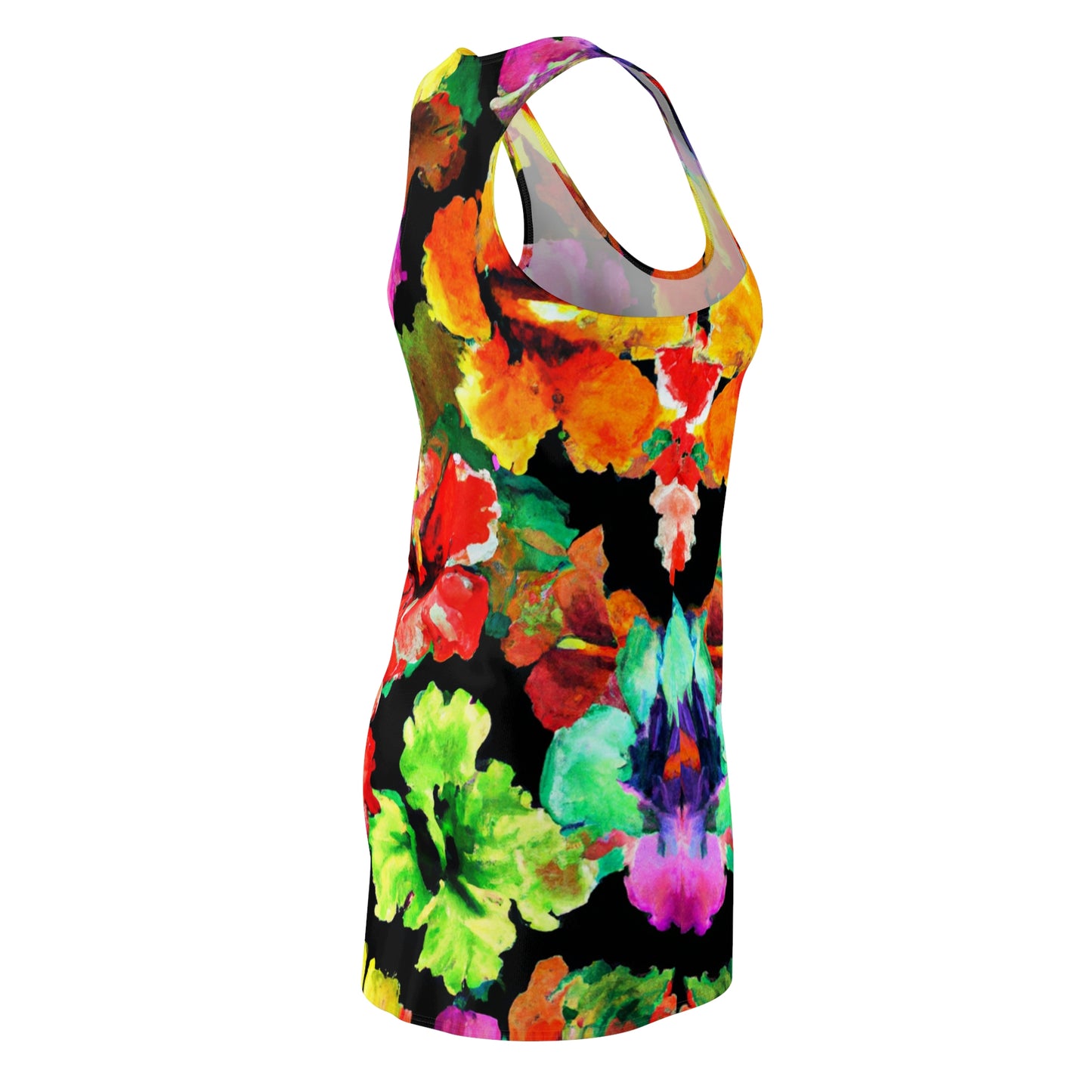 Hibiscus Watercolor 1  - AI Art - Women's Cut & Sew Racerback Dress