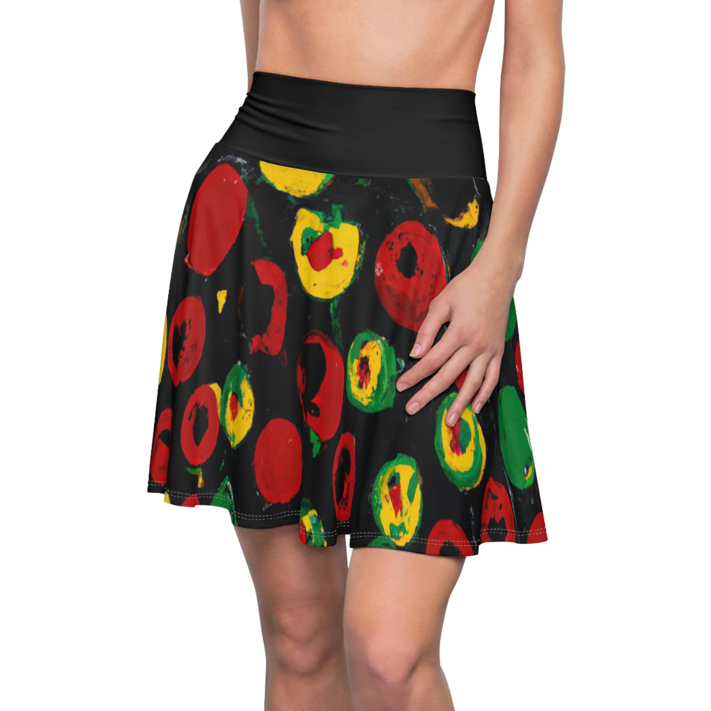 Polka Dot Acrylic Paint - AI Art - Women's Skater Skirt