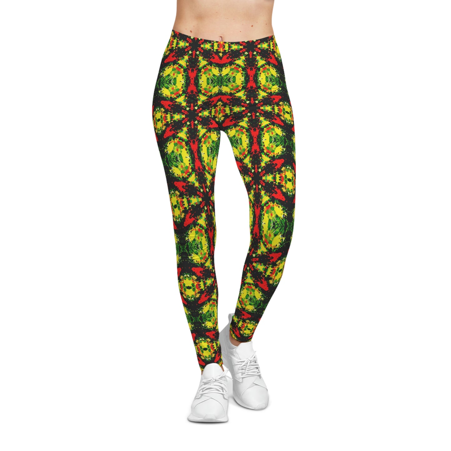 Rasta Star 2 - AI Art - Women's Casual Yoga Leggings