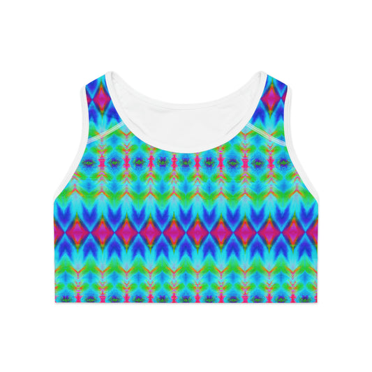 Argyle Tie-Dye - AI Art - Sports Bra