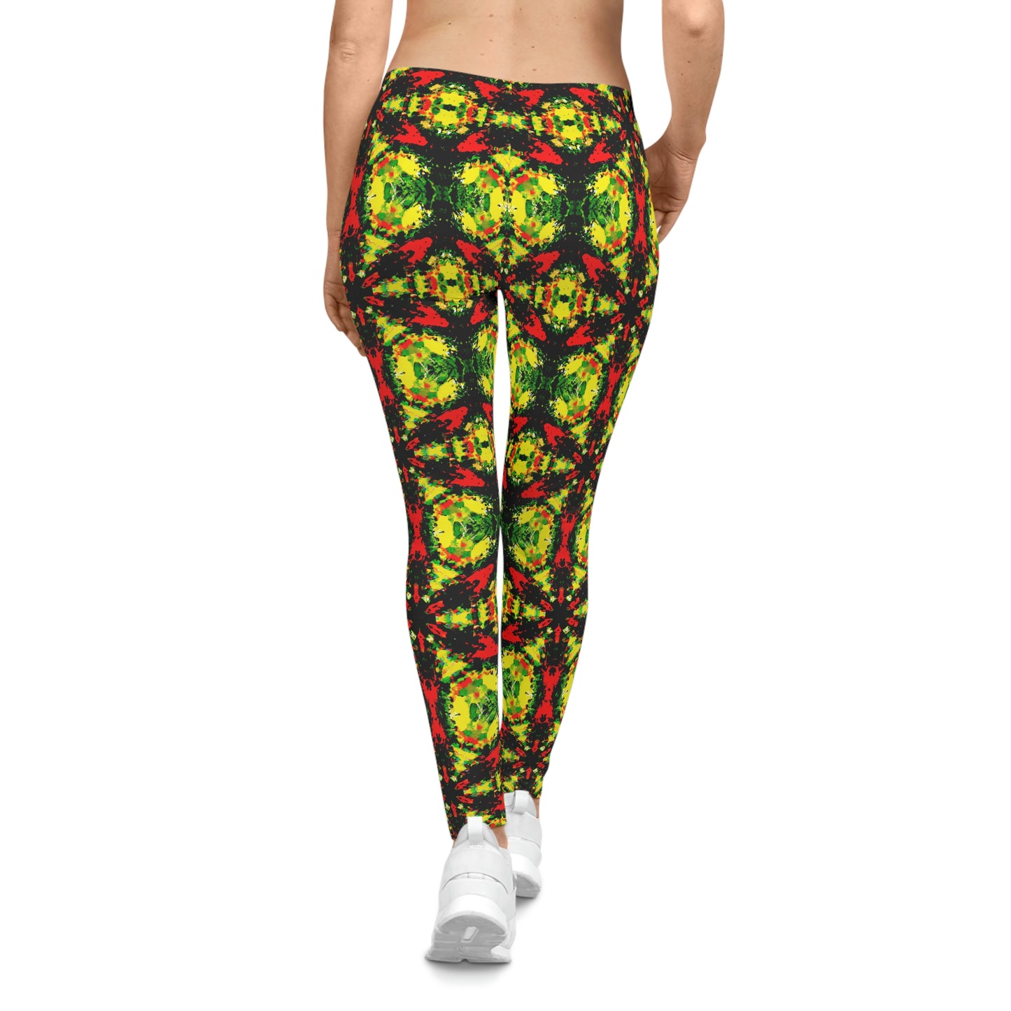 Rasta Star 2 - AI Art - Women's Casual Yoga Leggings