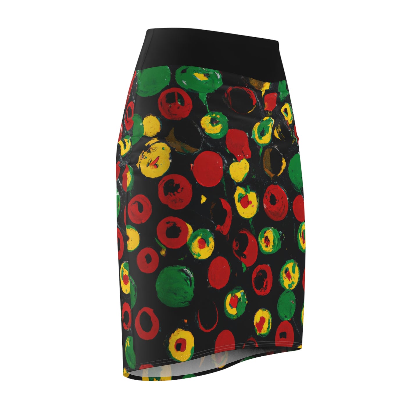 Polka Dot Acrylic Paint - AI Art - Women's Pencil Skirt