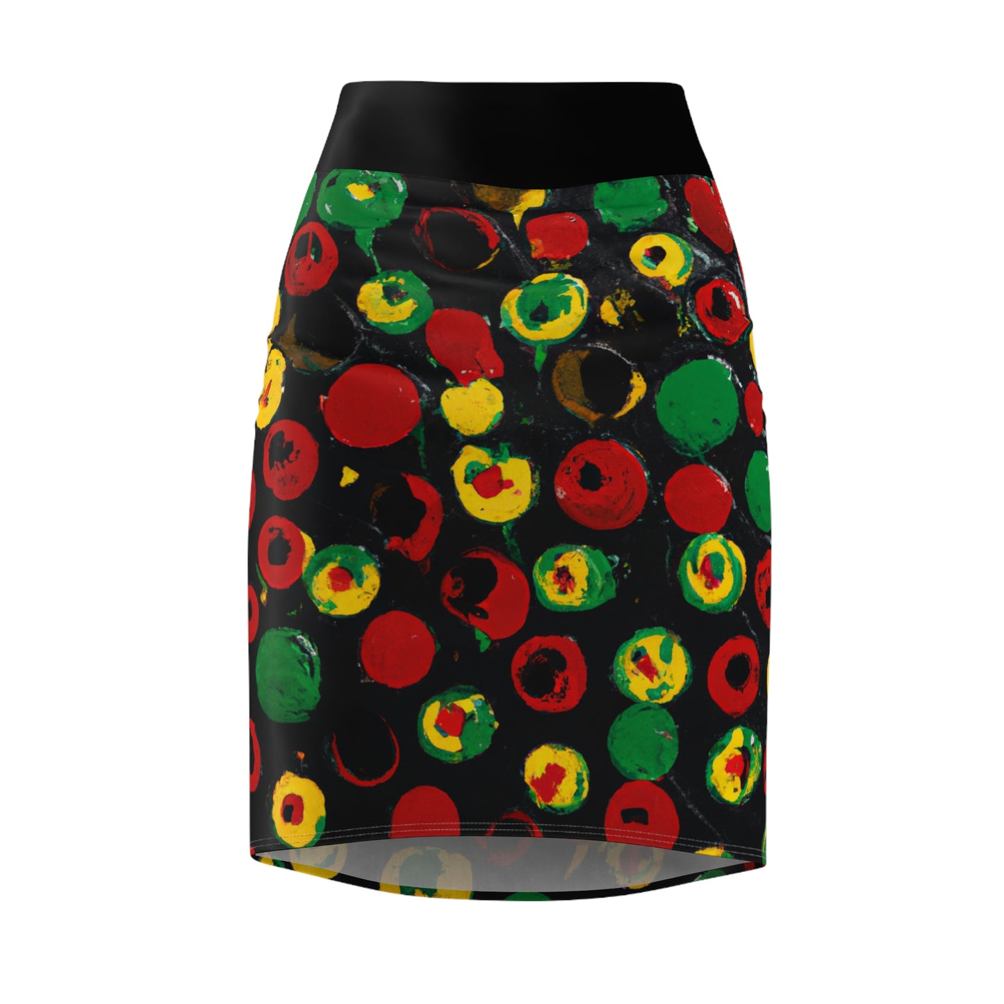 Polka Dot Acrylic Paint - AI Art - Women's Pencil Skirt