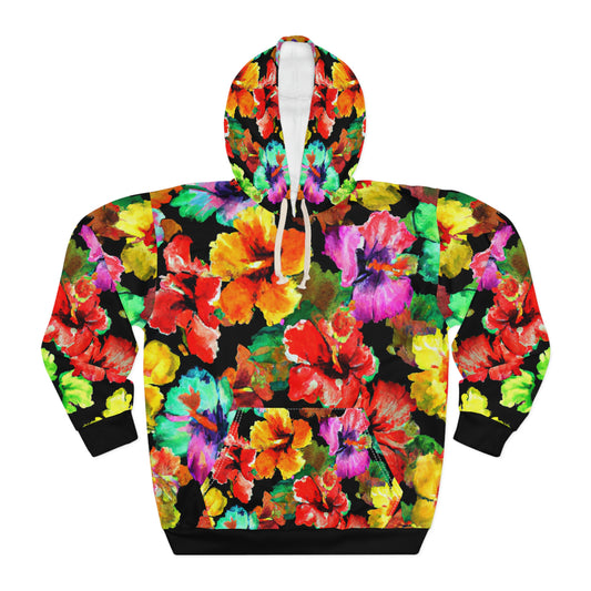 Hibiscus Watercolor 1 - AI Art - Pullover Hoodie