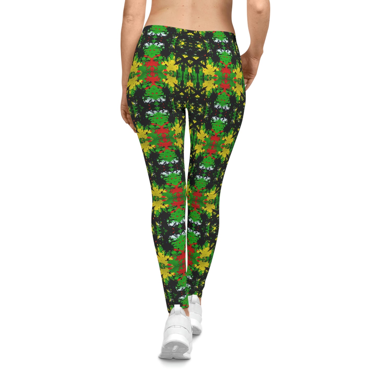 Rasta Star 1 - AI Art - Women's Casual Yoga Leggings