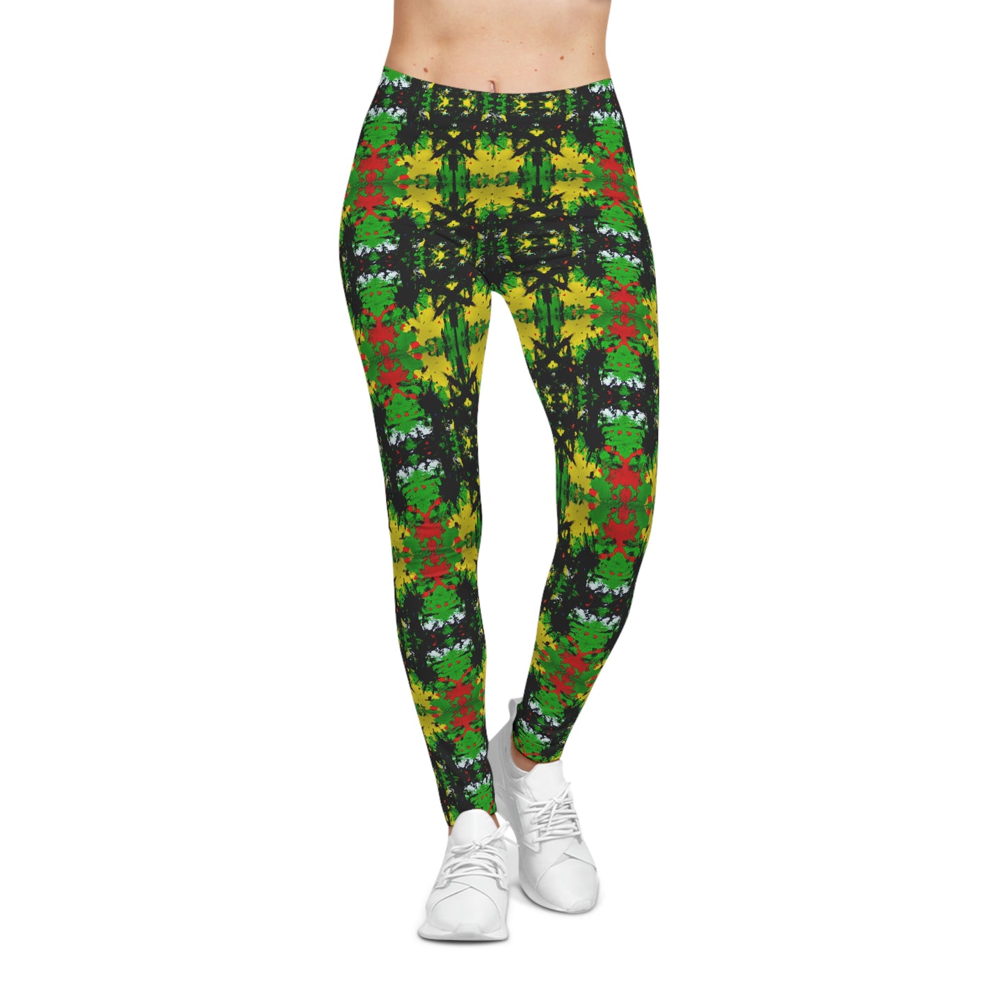 Rasta Star 1 - AI Art - Women's Casual Yoga Leggings