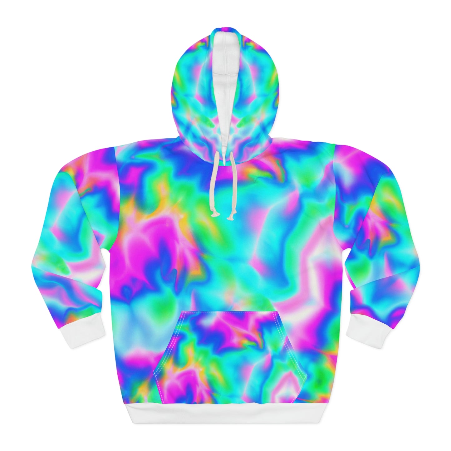 Hyperwave Tie-Dye 1 - AI Art -  Pullover Hoodie Sweatshirt