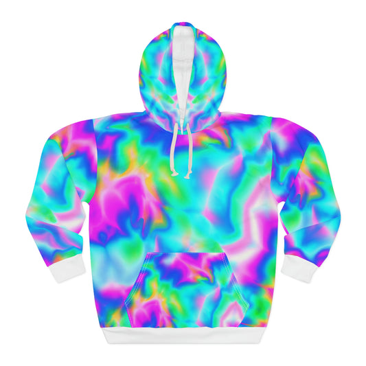 Hyperwave Tie-Dye 1 - AI Art -  Pullover Hoodie Sweatshirt