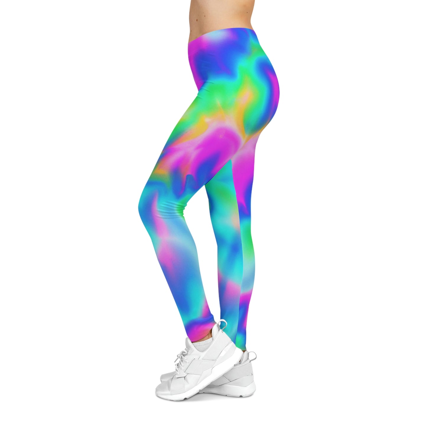 Hyperwave Tie-Dye 1 Yoga Pants - AI Art - Women's Casual Leggings