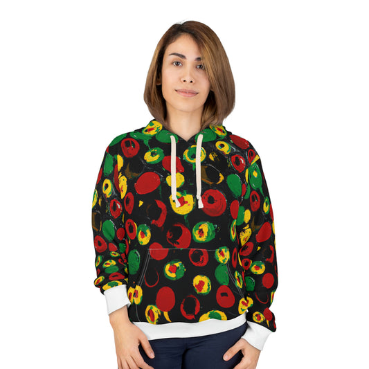 Polka Dots Acrylic Paint - AI Art - Pullover Hoodie