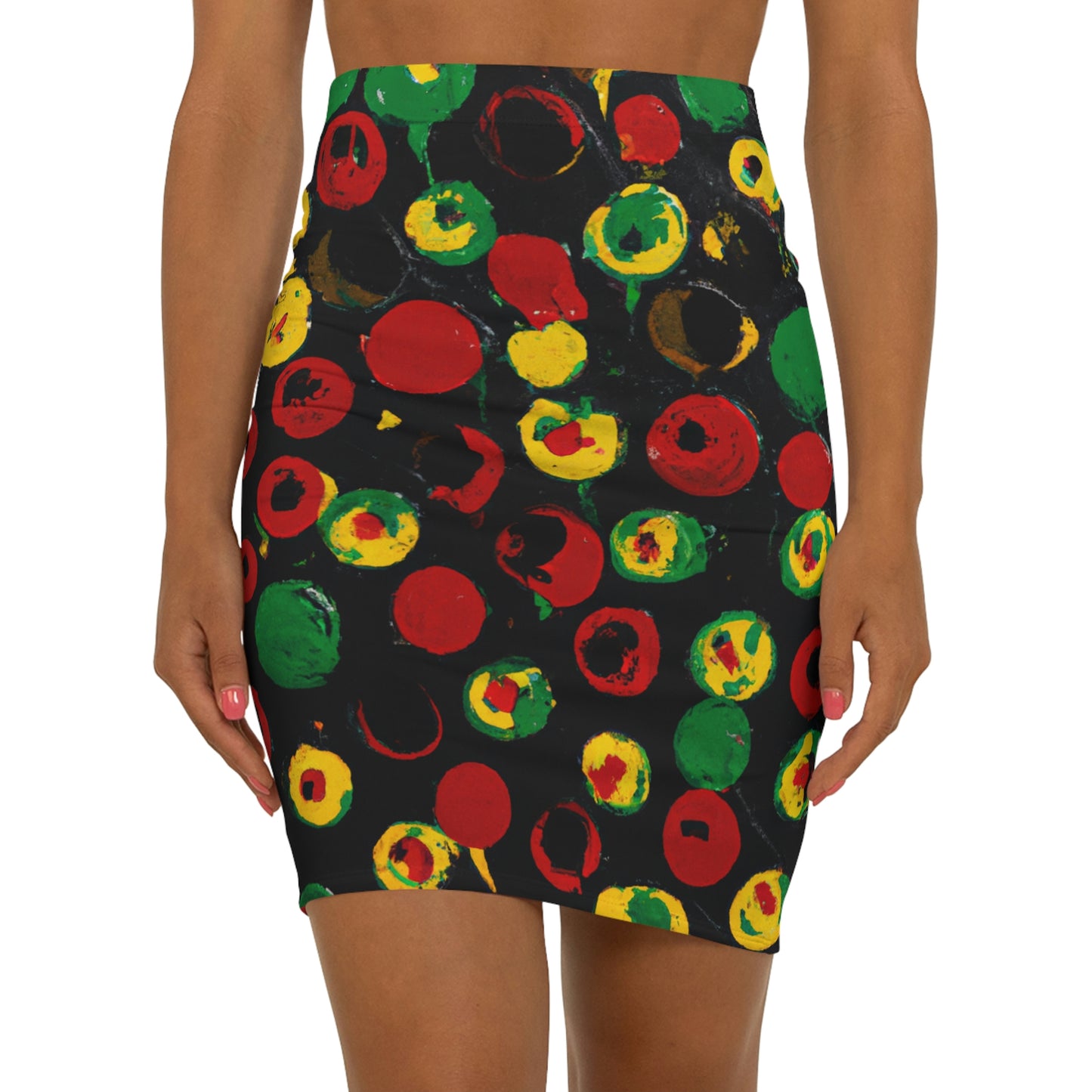 Polka Dot Acrylic Paint - AI Art - Women's Mini Skirt