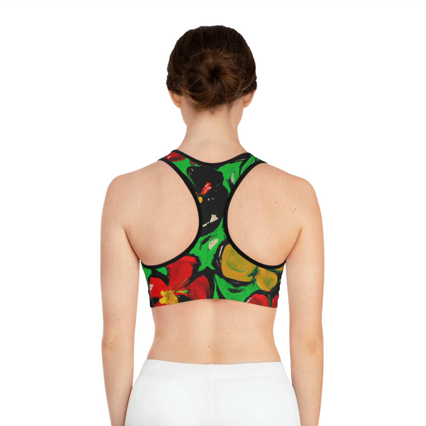 Floral Acrylic 1 - AI Art - Sports Bra