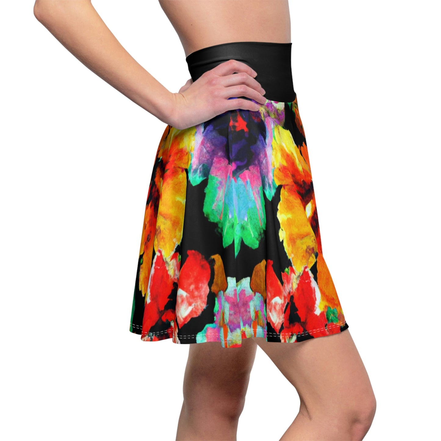 Hibiscus Watercolor 1  - AI Art  - Women's Skater Skirt