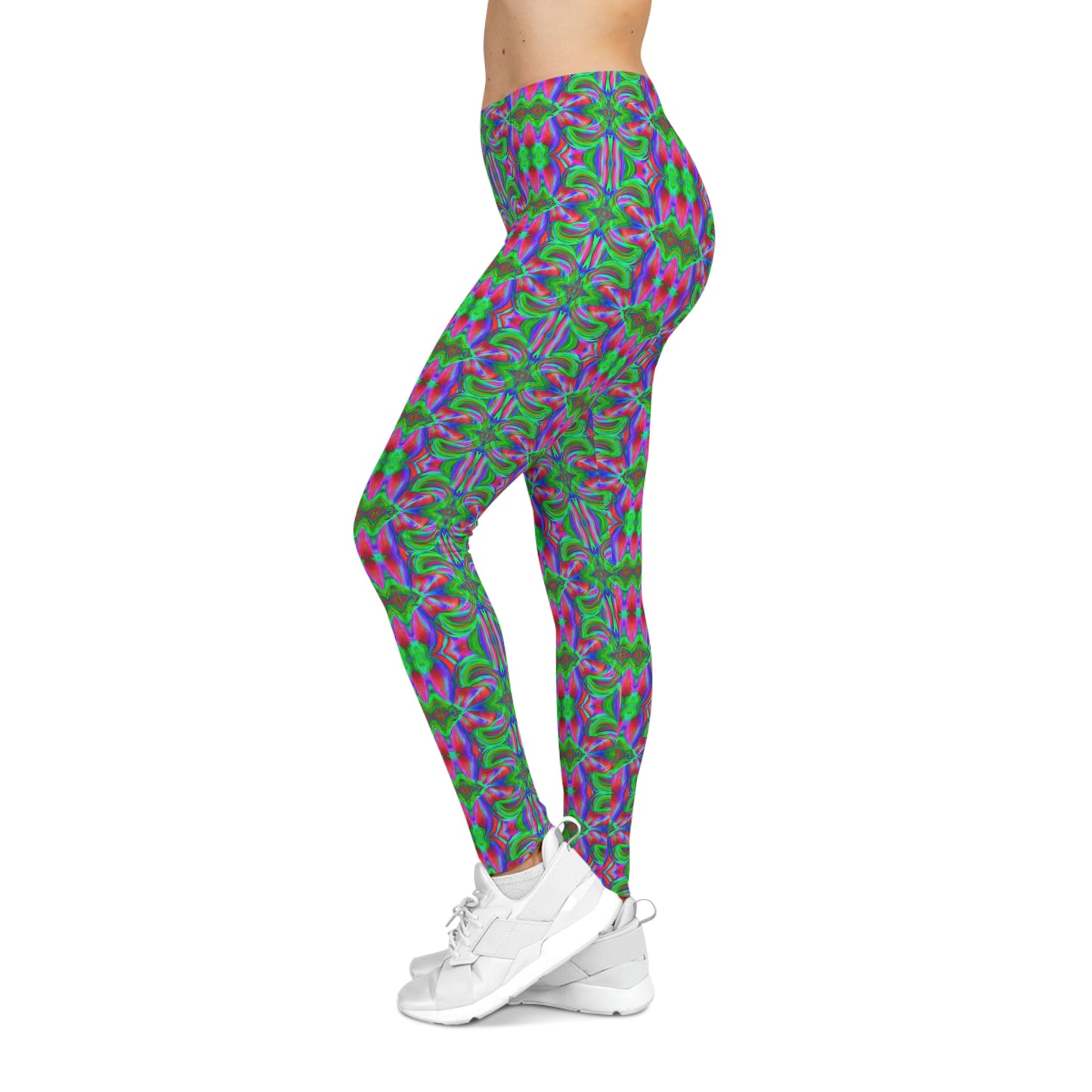 Psychedelic Fleur - AI Art - Women's Casual Yoga Leggings