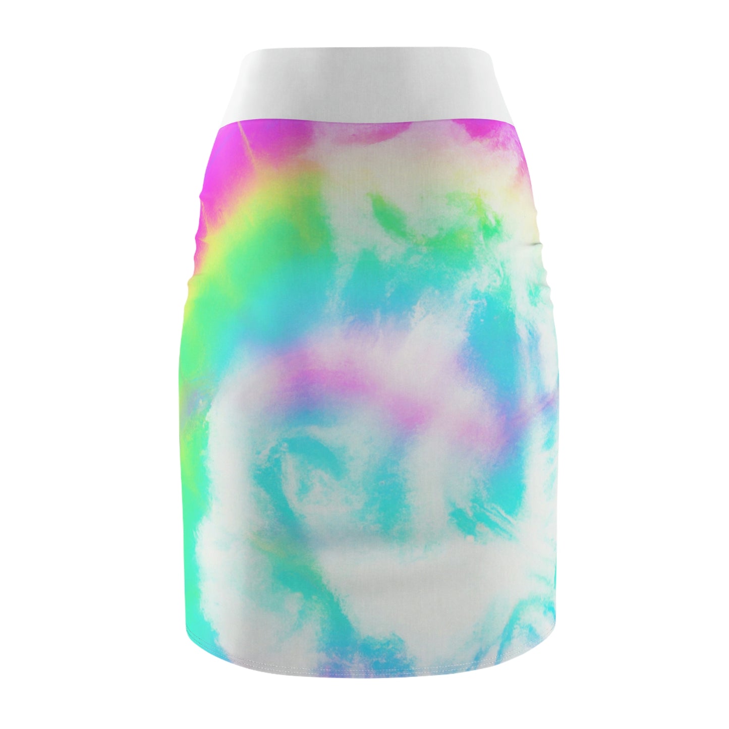 Hyperwave Pastel - AI Art - Women's Pencil Skirt