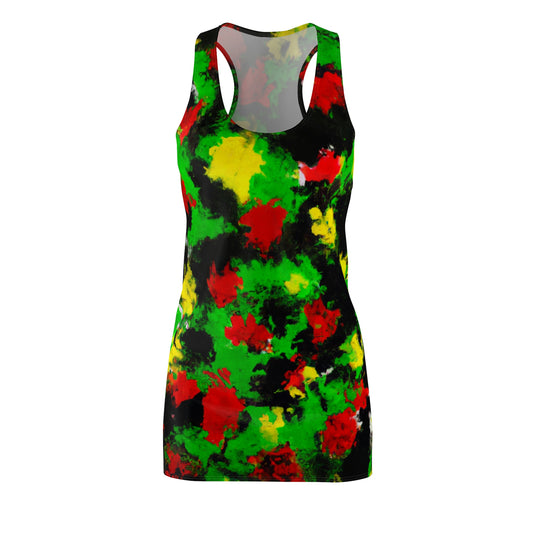 Rasta 1 - AI Art - Women's Cut & Sew Racerback Dress