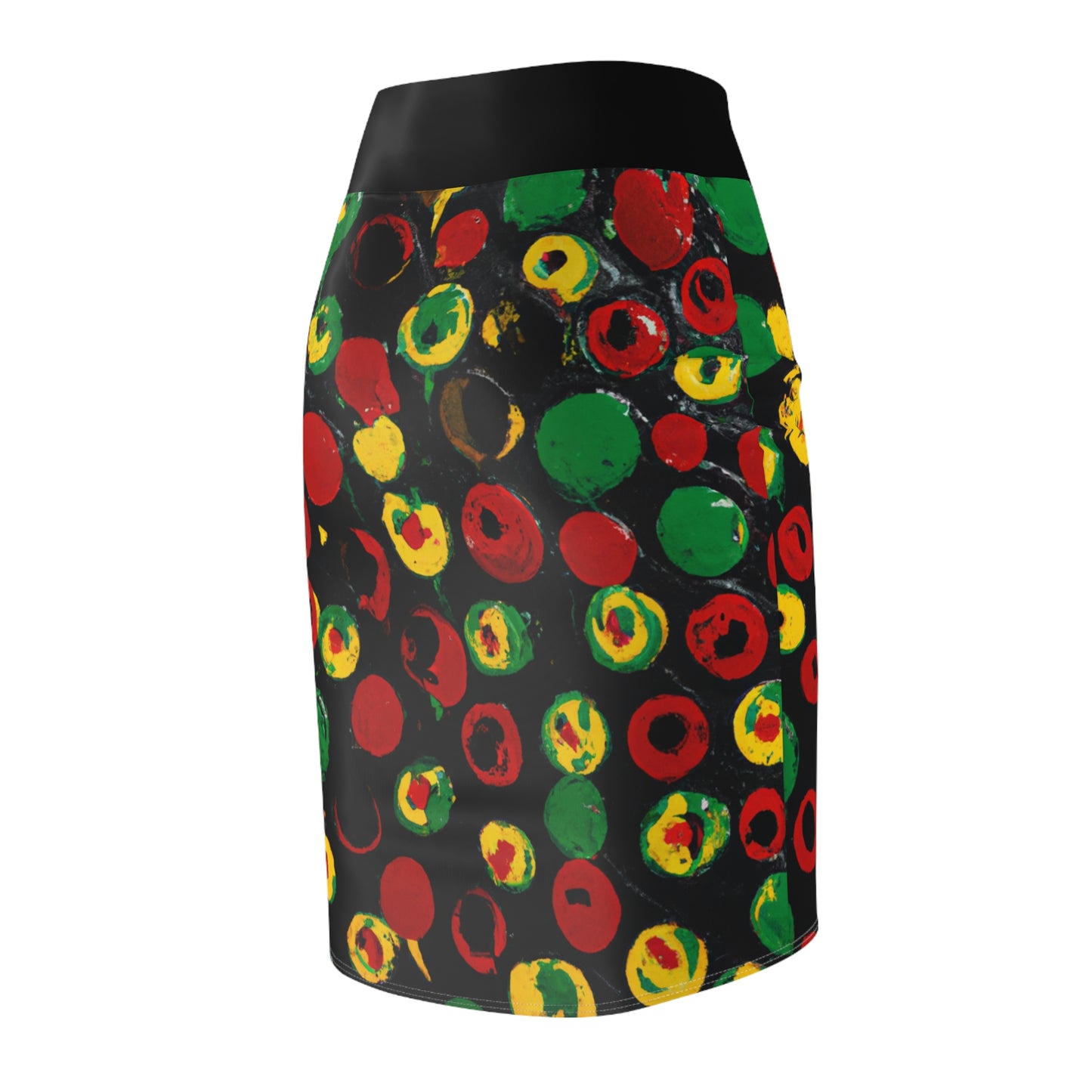 Polka Dot Acrylic Paint - AI Art - Women's Pencil Skirt