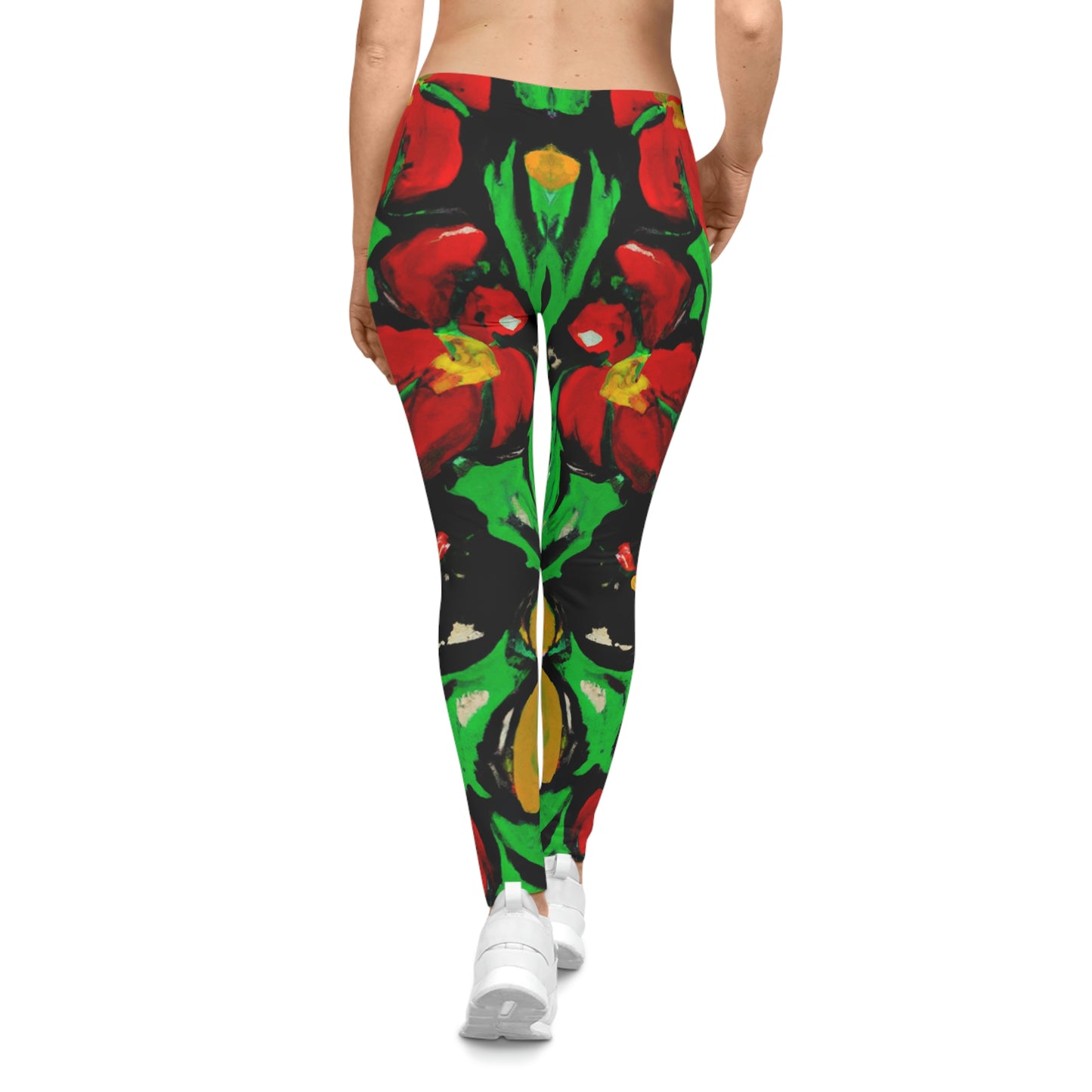 Floral Acrylic 1 - AI Art - Women's Yoga Casual Leggings