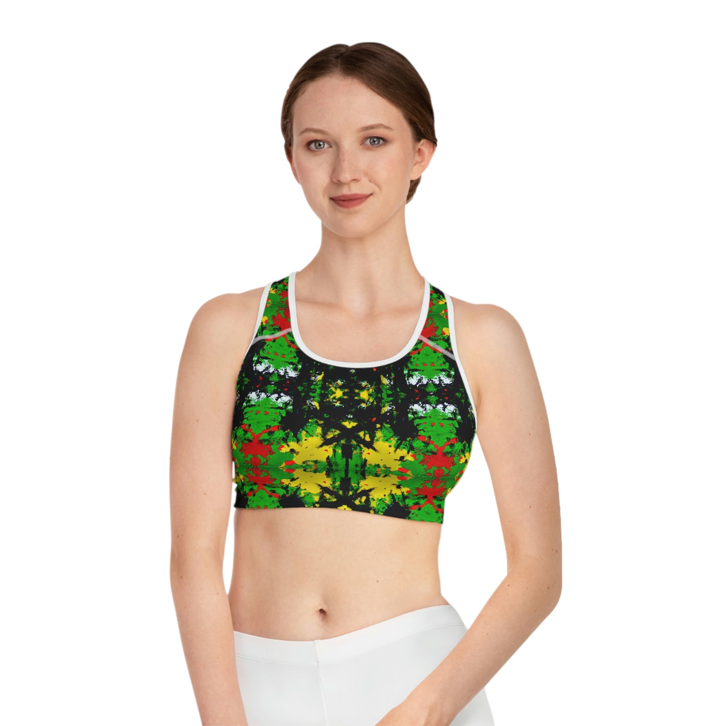 Rasta Star 1 - AI Art - Sports Bra