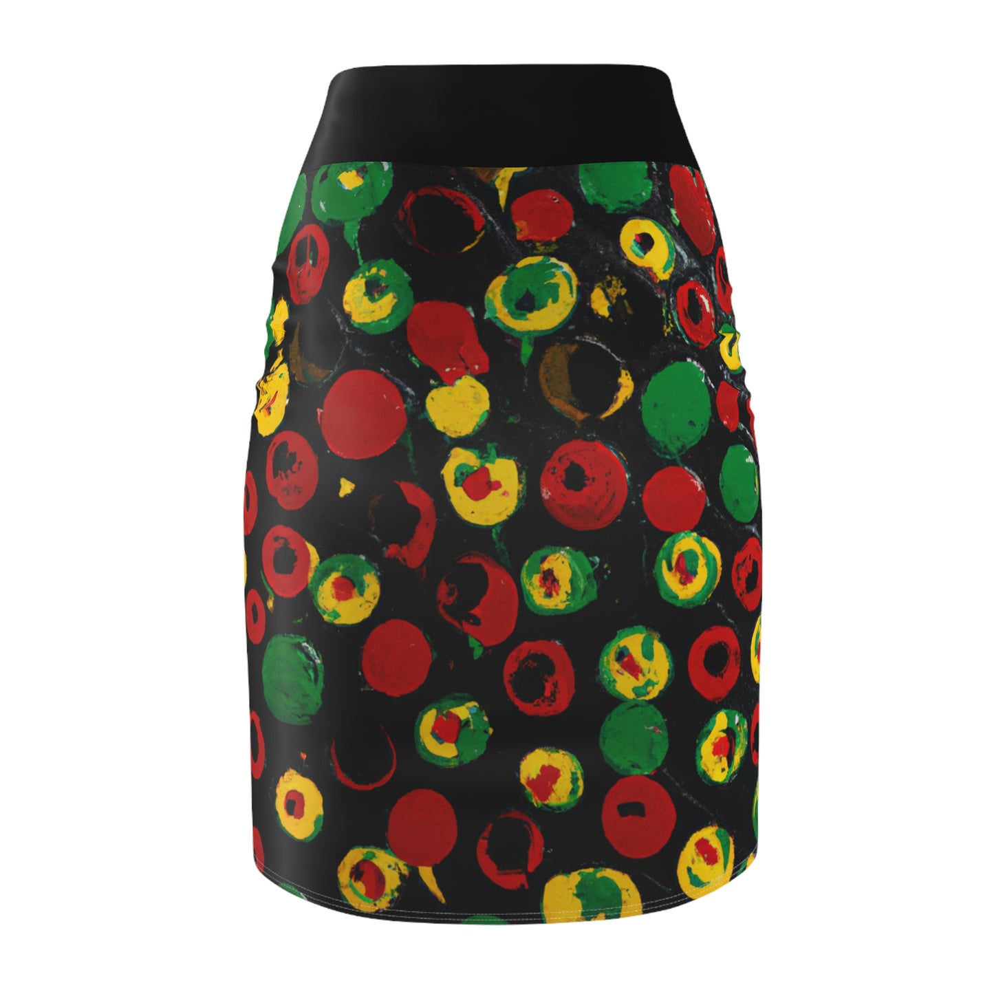 Polka Dot Acrylic Paint - AI Art - Women's Pencil Skirt