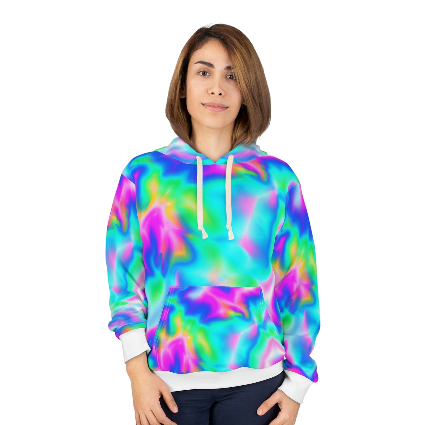 Hyperwave Tie-Dye 1 - AI Art -  Pullover Hoodie Sweatshirt