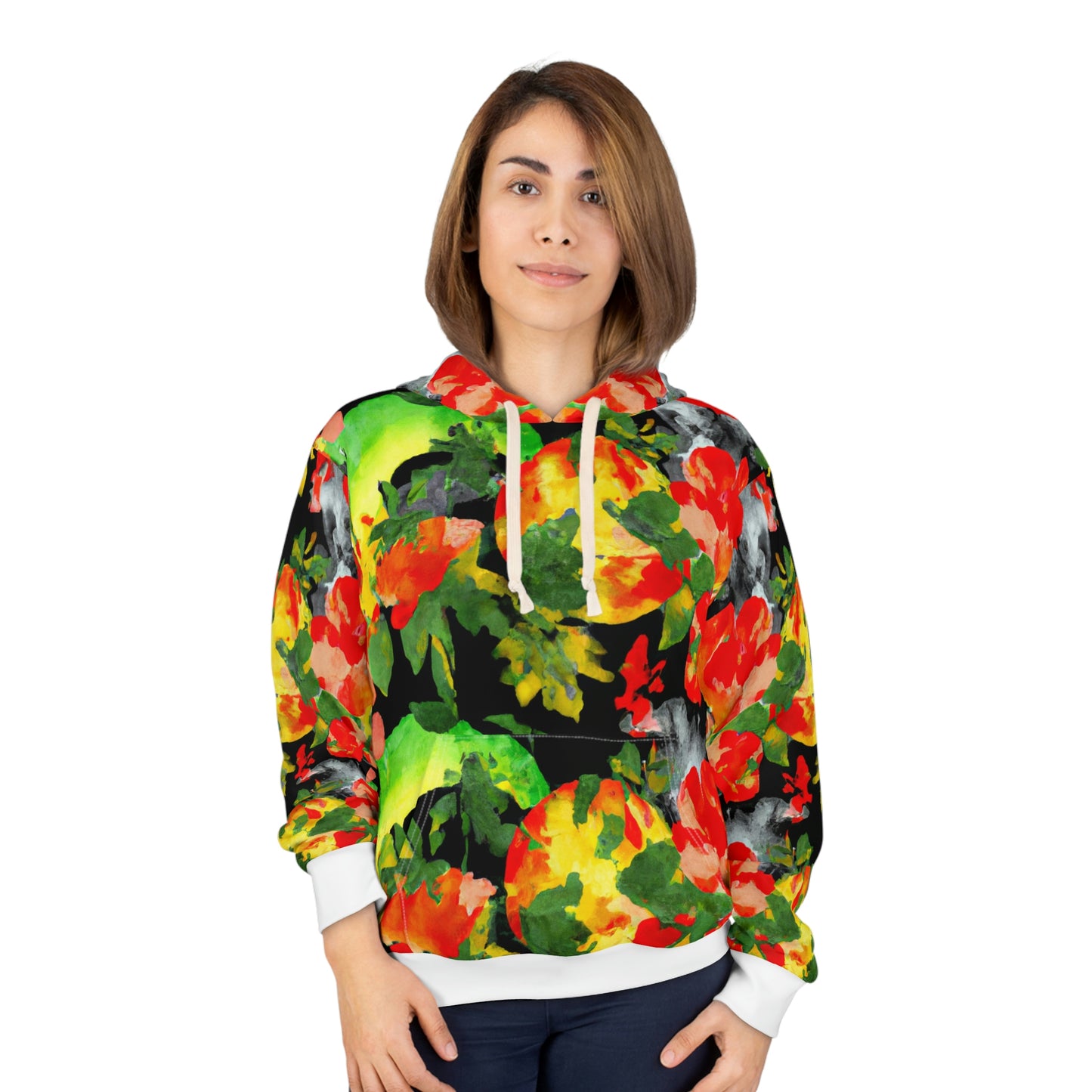 Peach Tree Watercolor - AI Art - Pullover Hoodie