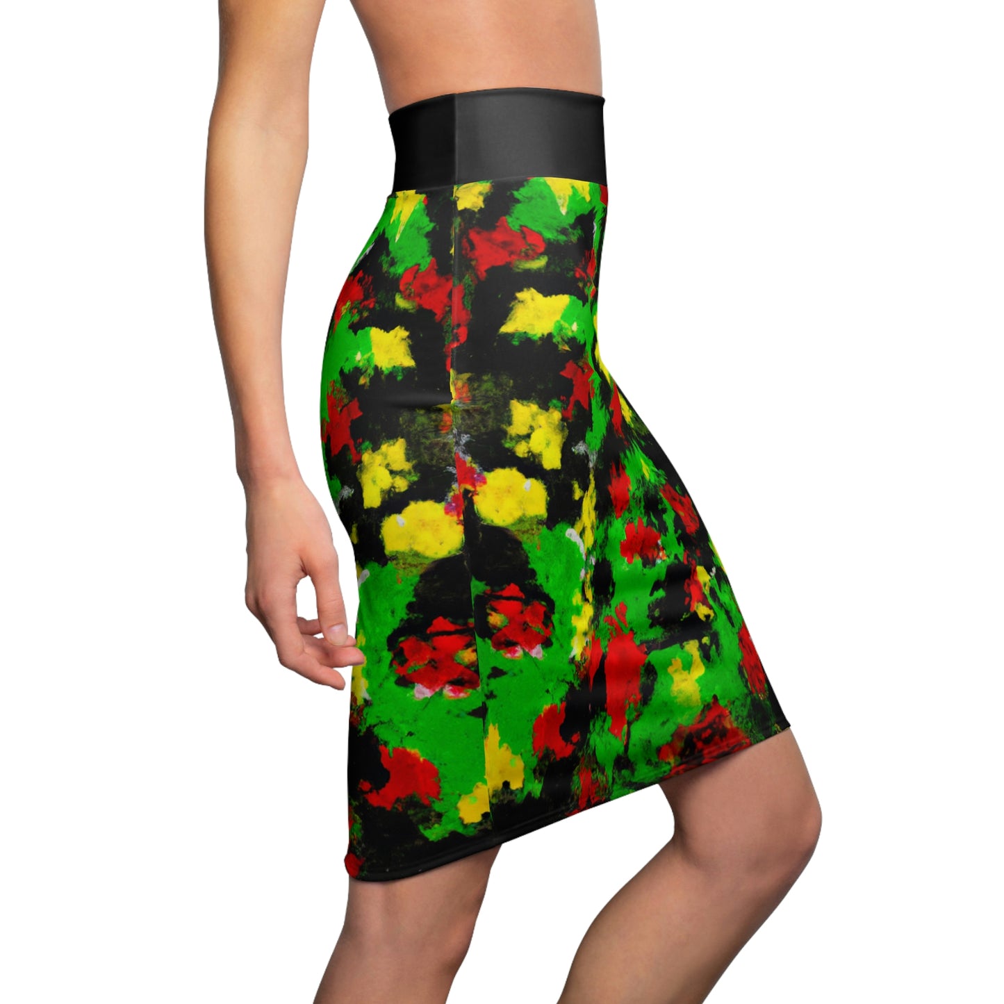 Rasta 1 - AI Art - Women's Pencil Skirt