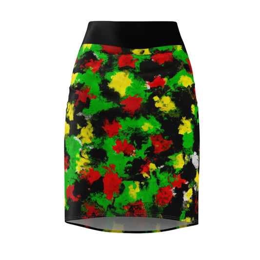 Rasta 1 - AI Art - Women's Pencil Skirt