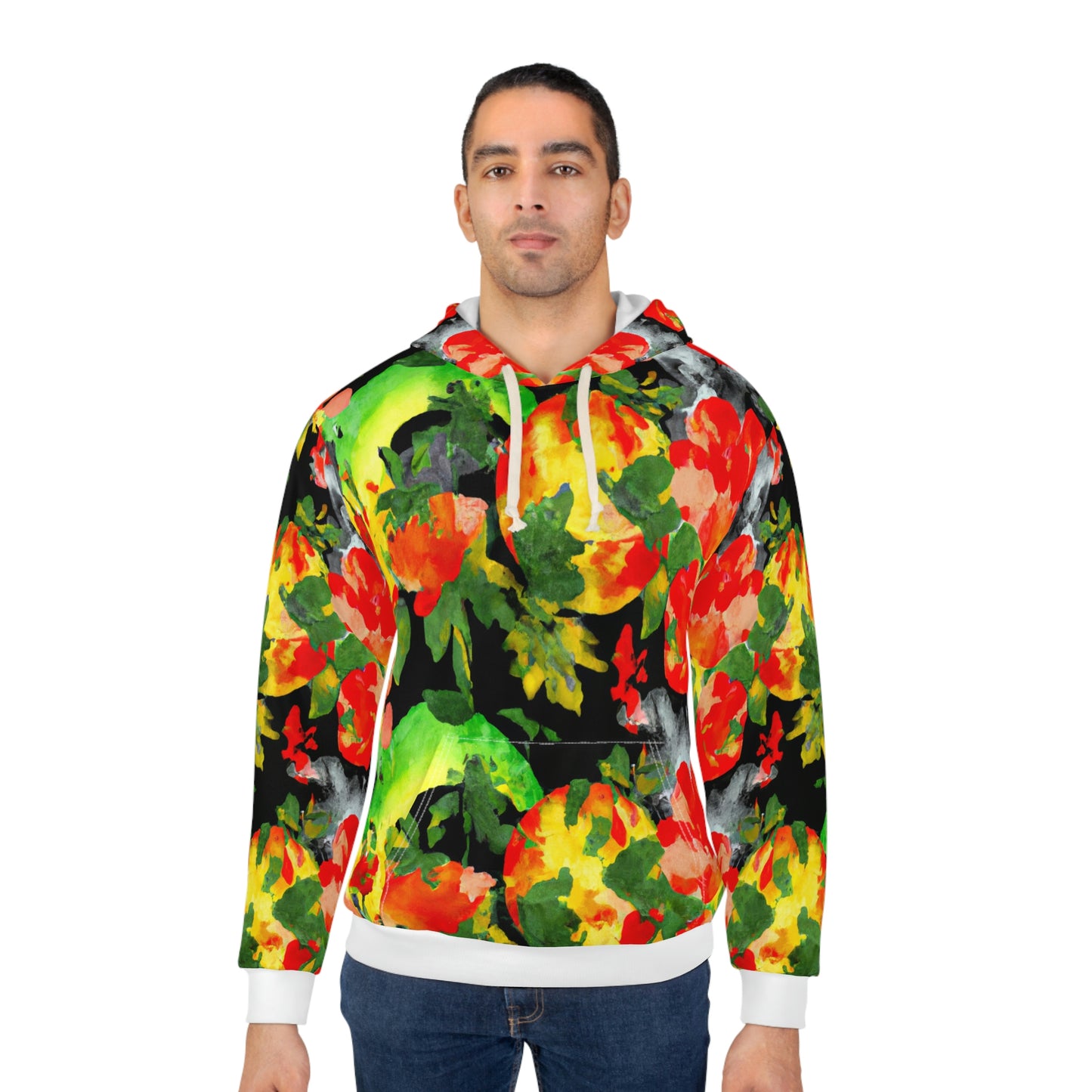 Peach Tree Watercolor - AI Art - Pullover Hoodie