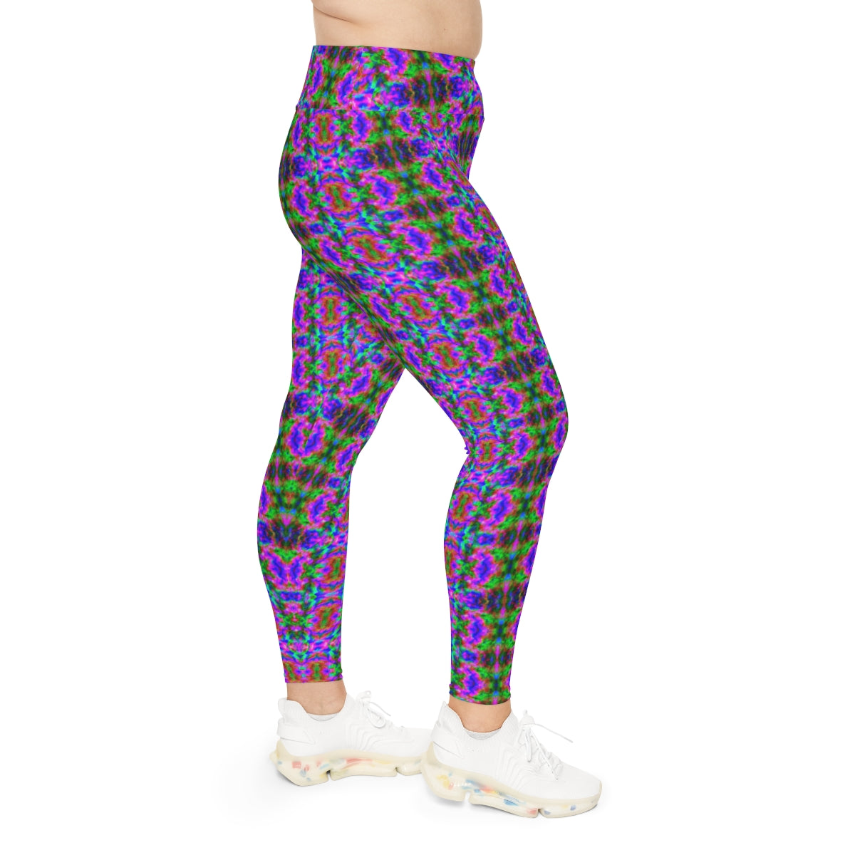 Psychedelic Vaporwave Yoga Pants - AI Art - Thick Leggings