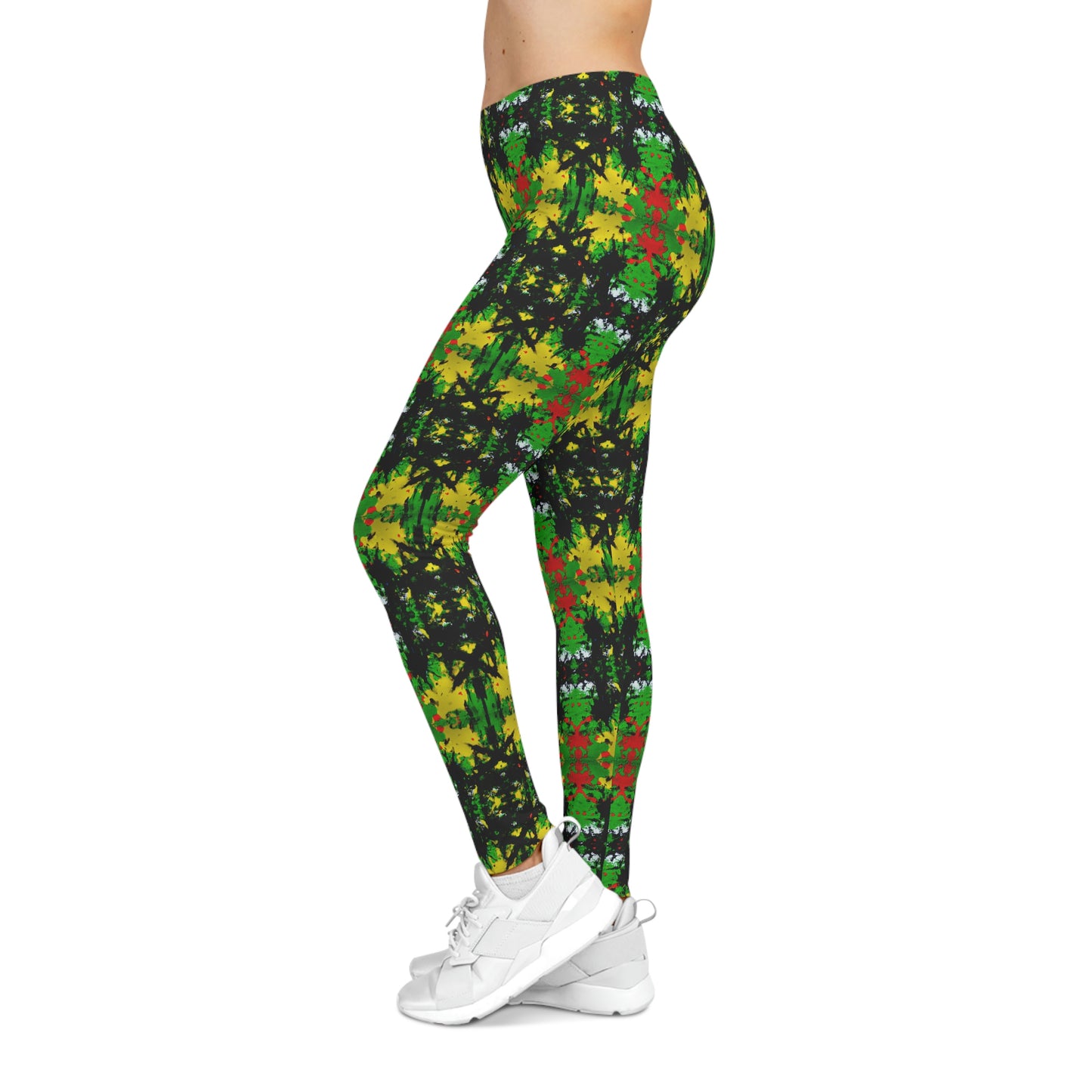 Rasta Star 1 - AI Art - Women's Casual Yoga Leggings