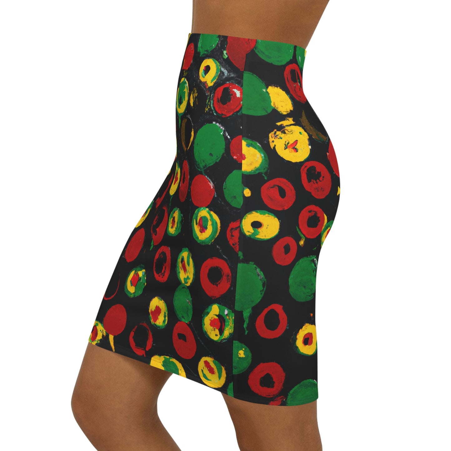 Polka Dot Acrylic Paint - AI Art - Women's Mini Skirt