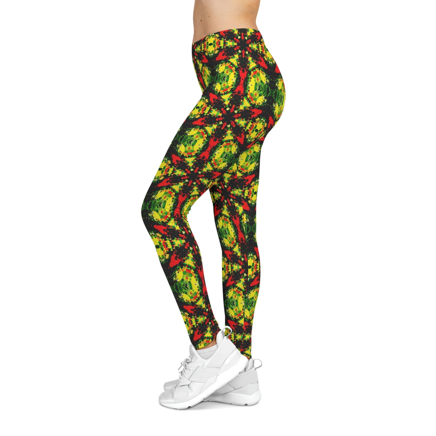 Rasta Star 2 - AI Art - Women's Casual Yoga Leggings