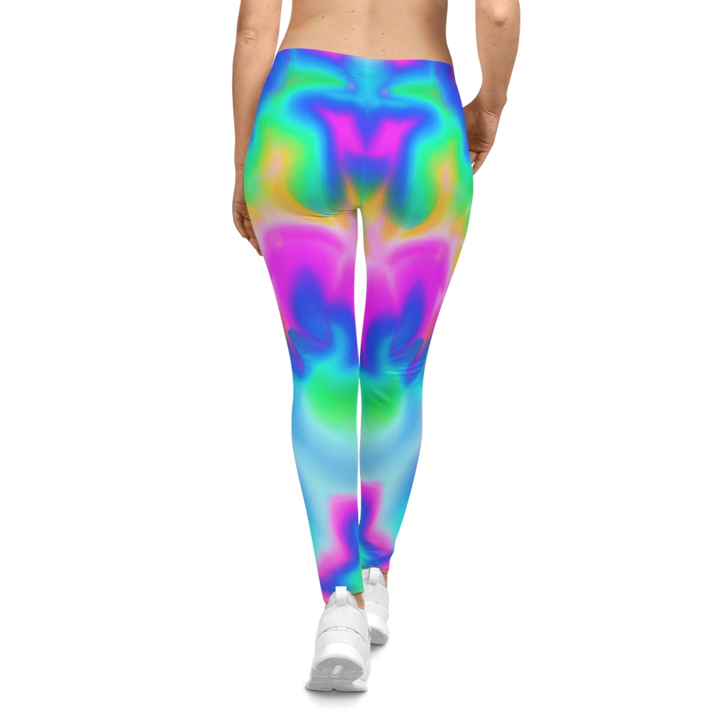 Hyperwave Tie-Dye 1 Yoga Pants - AI Art - Women's Casual Leggings