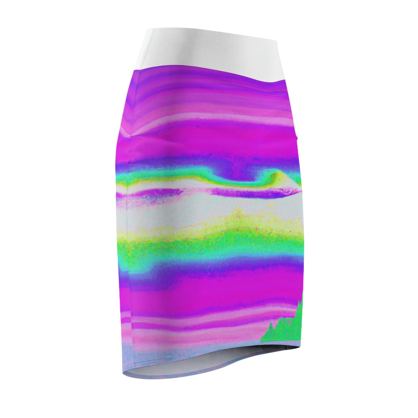 Hyperwave Island (Surfer Style) - AI Art - Women's Pencil Skirt