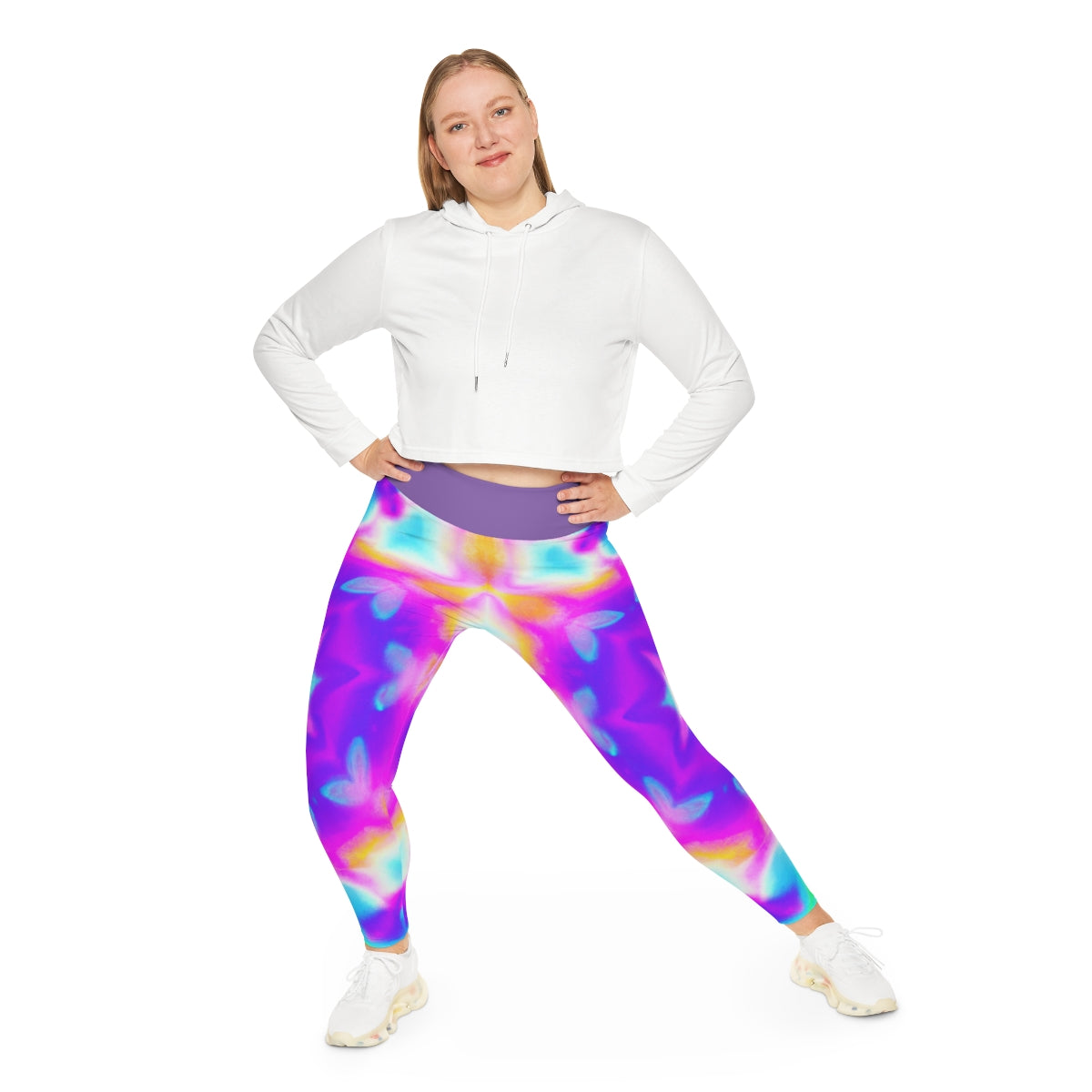 Vaporwave Pastel Yoga Pants - AI Art - Thick Leggings