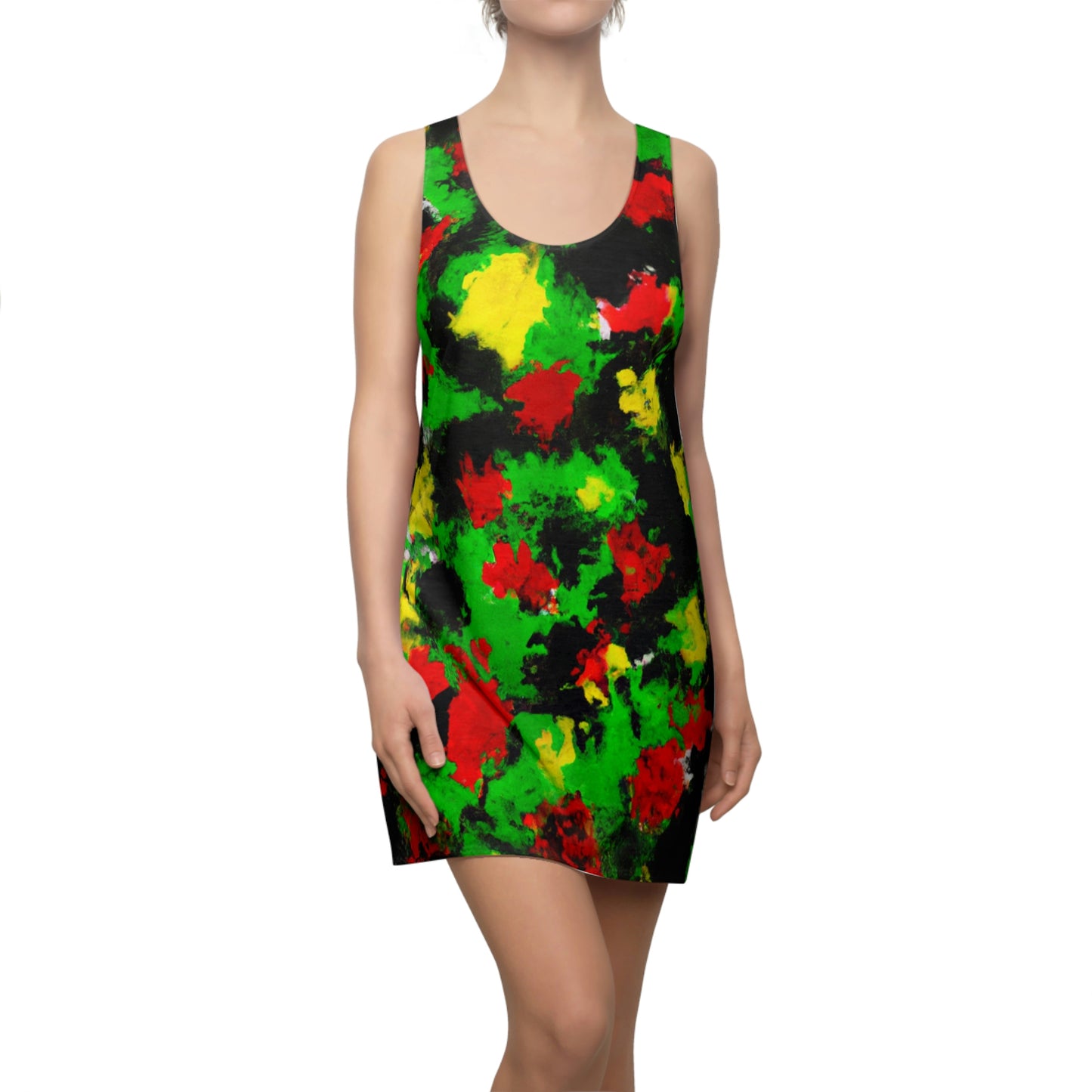 Rasta 1 - AI Art - Women's Cut & Sew Racerback Dress