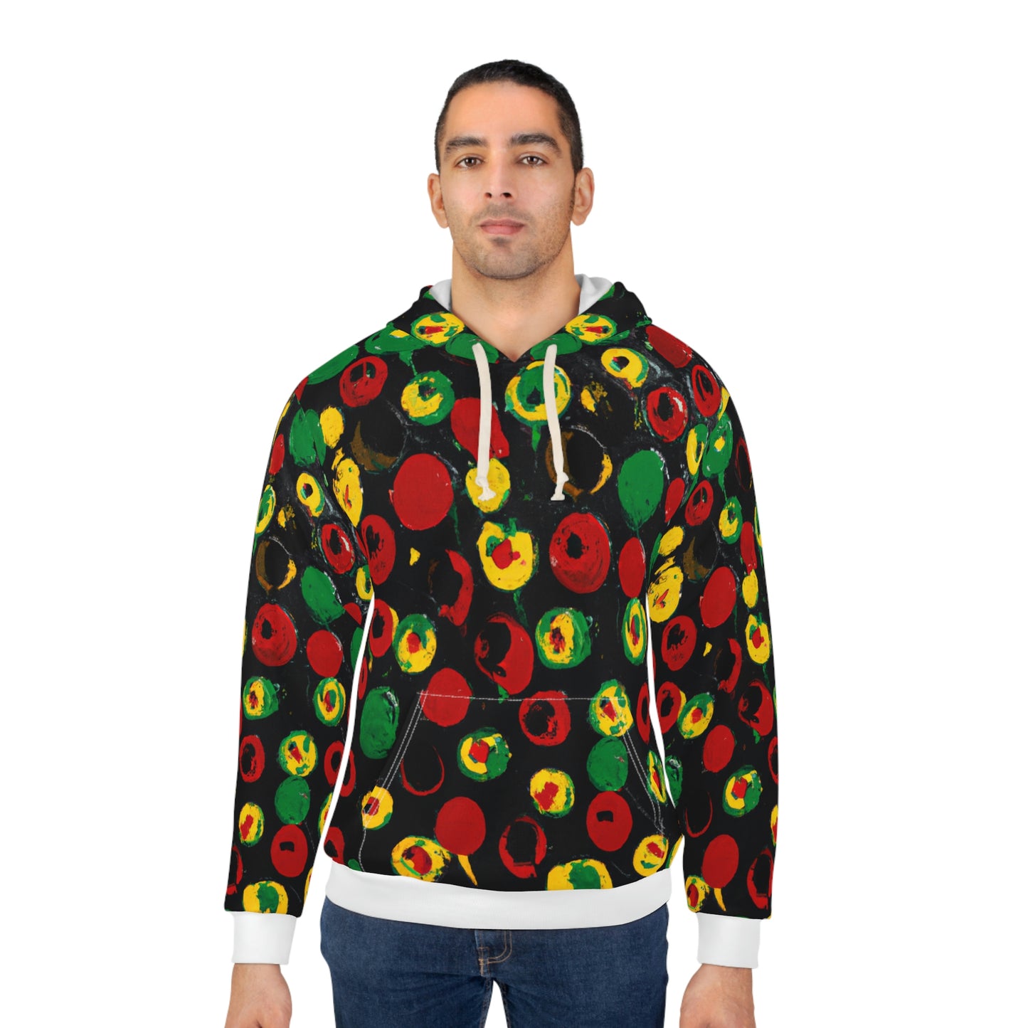 Polka Dots Acrylic Paint - AI Art - Pullover Hoodie