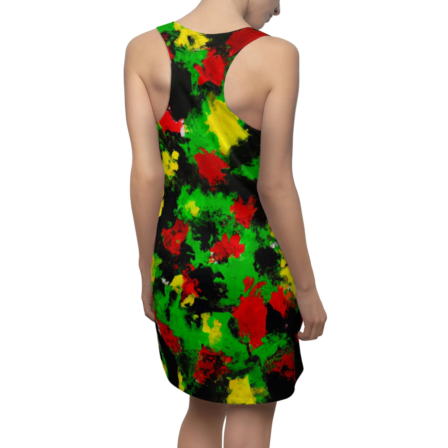 Rasta 1 - AI Art - Women's Cut & Sew Racerback Dress