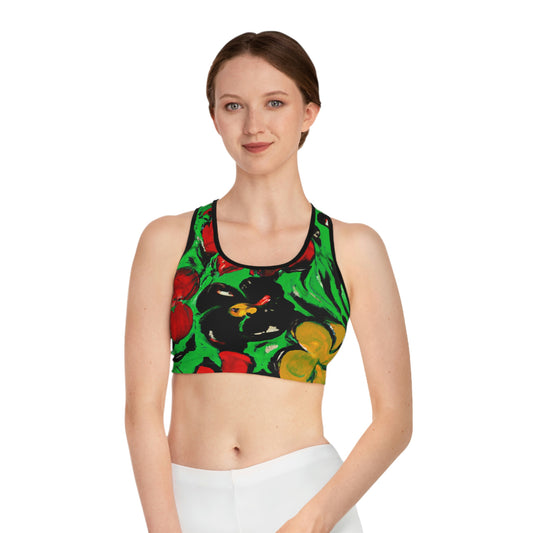 Floral Acrylic 1 - AI Art - Sports Bra