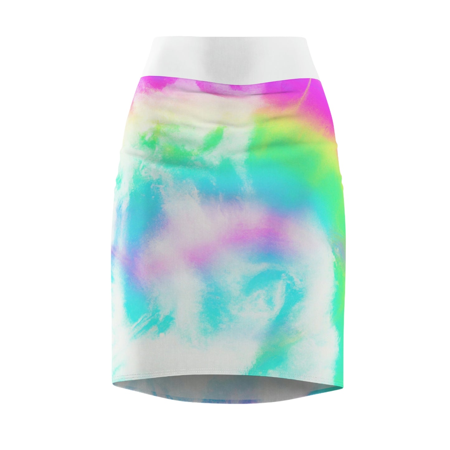 Hyperwave Pastel - AI Art - Women's Pencil Skirt