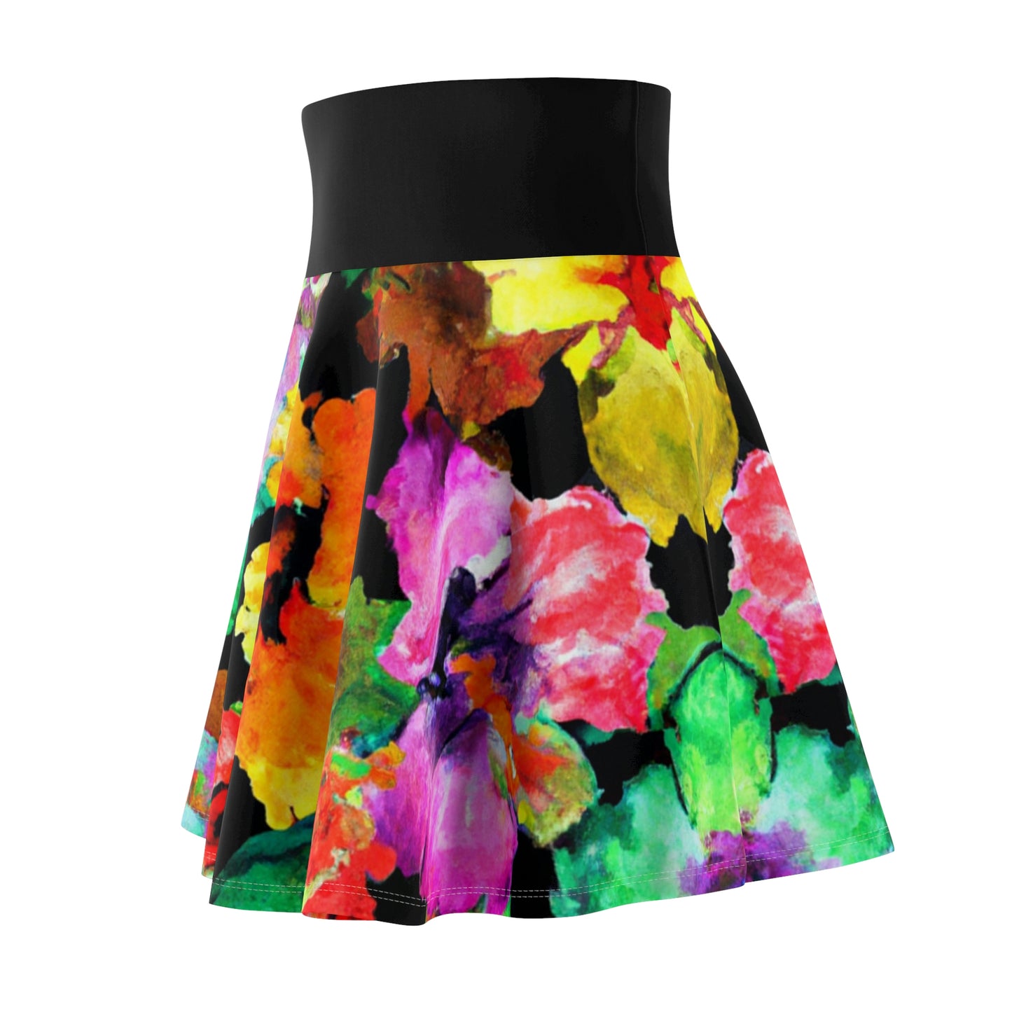 Hibiscus Watercolor 1  - AI Art  - Women's Skater Skirt