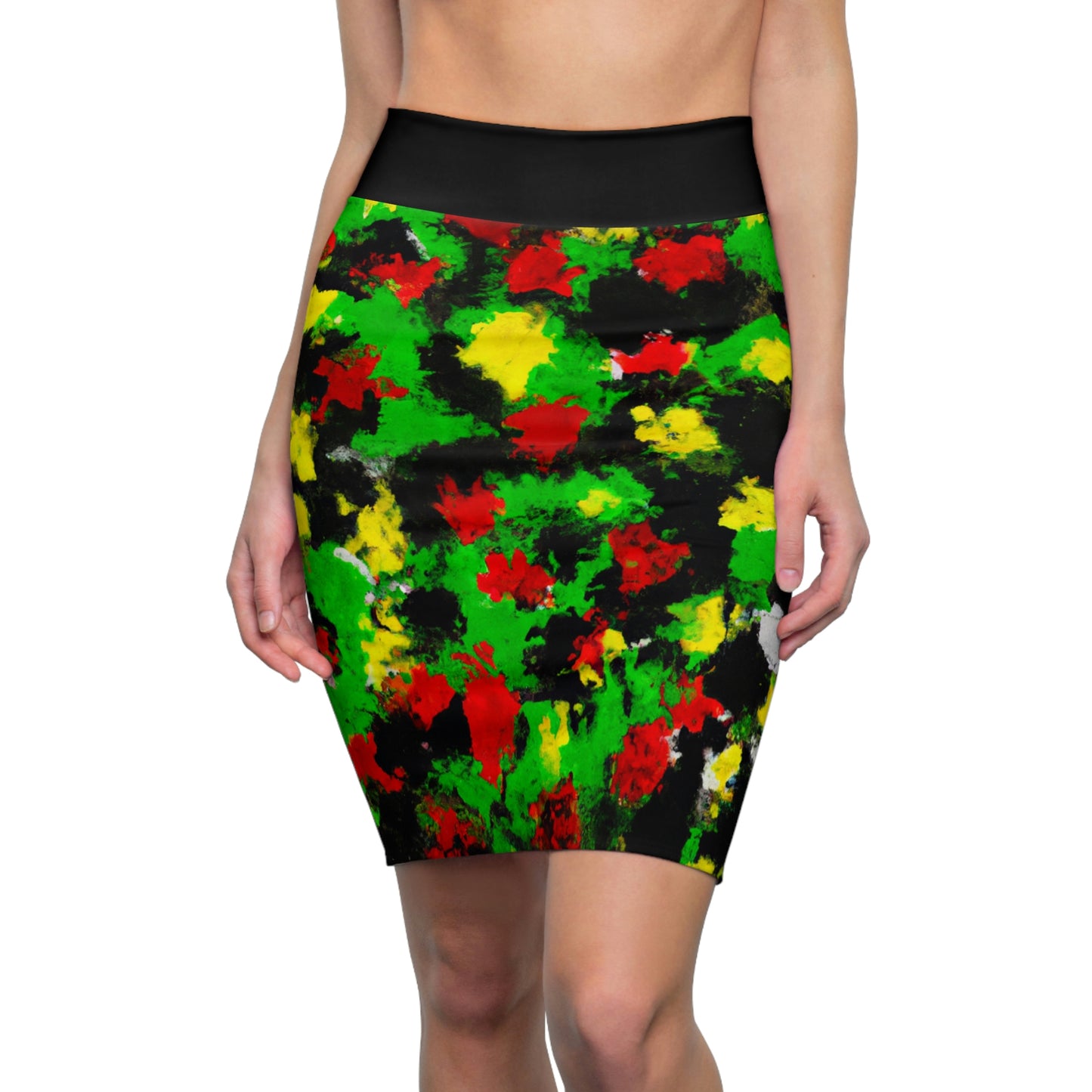 Rasta 1 - AI Art - Women's Pencil Skirt