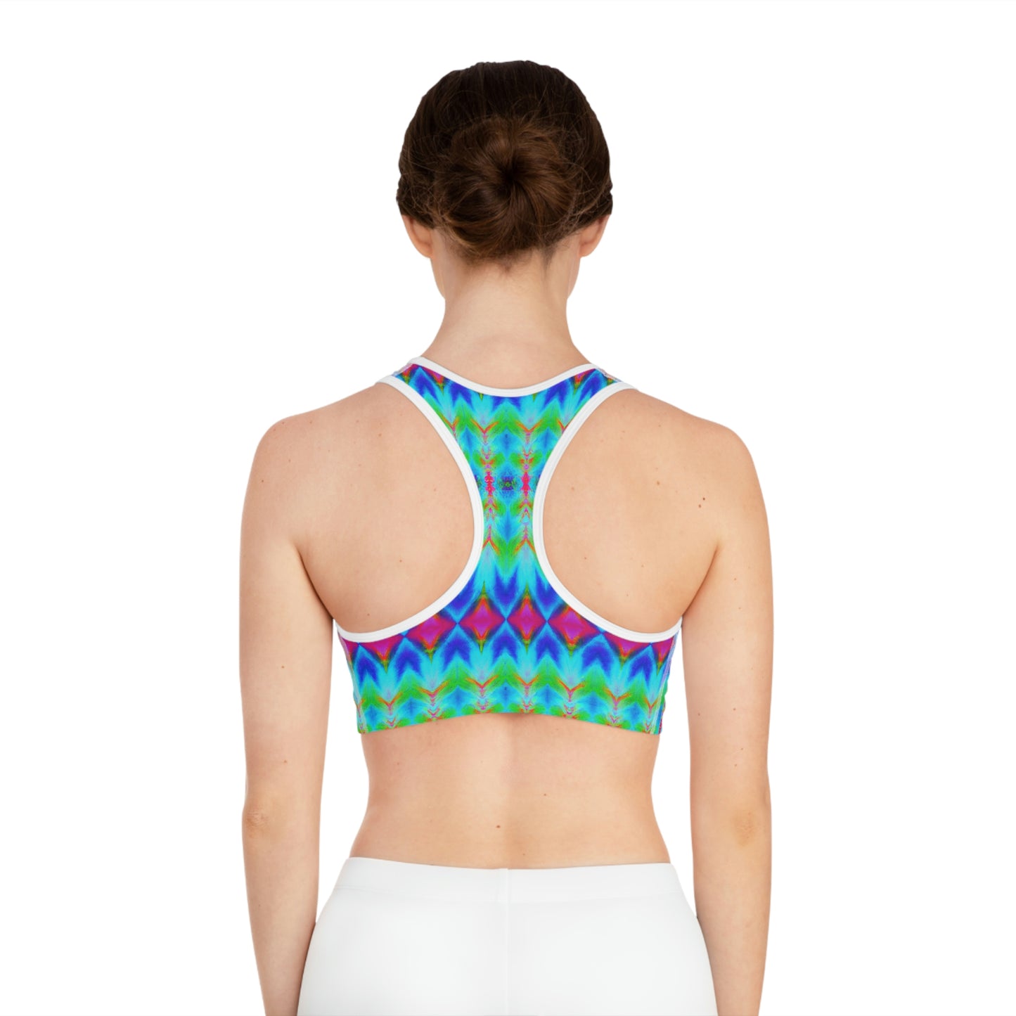 Argyle Tie-Dye - AI Art - Sports Bra